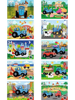 Цена за 2 шт. Puzzle 54 элемента "Синий Трактор" в ассорт. (П54-2982) по 10шт. в шоубоксе