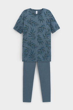 Е 20099/24/голубой мираж,оливковая ветвь пижама жен