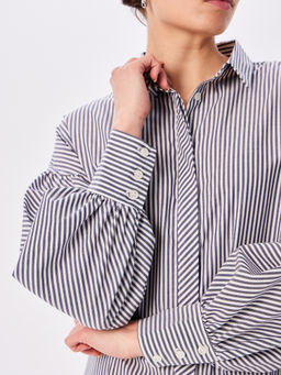 Блузка женская дл. рук. KATHARINA KROSS KK-B-006P-серая полоска  фото 2