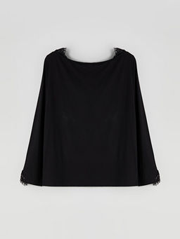 Bisiklet Yaka Dantel Detayl? Kad?n Pijama ?st