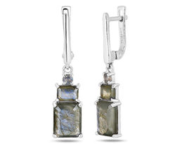 Серьги, лабрадорит, Симпл