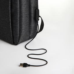 Рюкзак городской на молнии, 2 кармана, с USB, цвет чёрный - Simaland фото 5