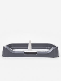 Туалет для собак 48 х 39 х 8,5 см с бортами, съёмной решеткой и столбиком, серый