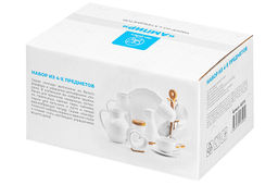 Набор - сахарница 350 мл Ампир с ложкой + солонка + перечница + салфетница на дер. подст. с ручкой - Elan gallery фото 11