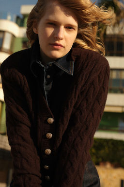 Cardigan en punto trenzado - H&m фото 3