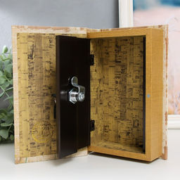 Шкатулка книга - сейф Ромашки и божьи коровки, дерево, искусственная кожа, 21?13?5 см