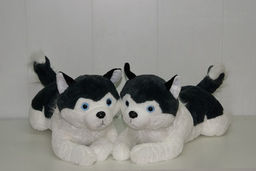 Мягкая игрушка Хаски лежачий меховая шея 60 см - Storyland фото 3