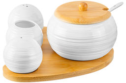 Набор 4 пр.-20*17*9 см Шелк- Сахарница+Вазочка под зубоч. и набор д/спец. 2 пр.на бам.подстав - Elan gallery фото 6