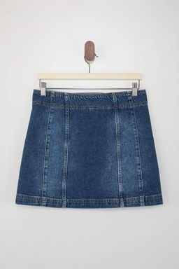 Mavi Dugme Detayl? Az Esnek Mini Denim Etek TWOSS26ET00012 - Trendyolmilla фото 3