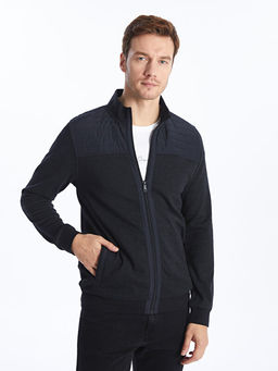 Dik Yaka Uzun Kollu Erkek Fermuarl? Sweatshirt