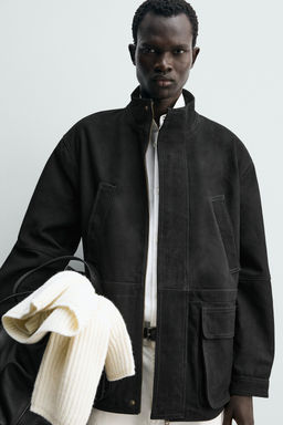 LEATHER RELAXED FIT PARKA - Zara фото 13