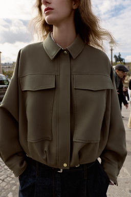 PLEATED HEM BOMBER JACKET - Zara фото 5