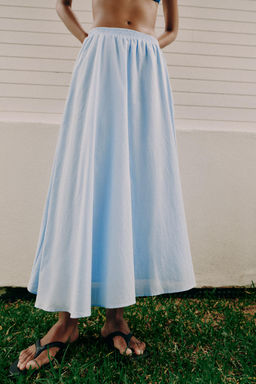 FALDA MIDI CAPA / Azul pastel - Zara фото 4