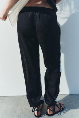 CONTRAST LINEN TROUSERS - Zara фото 6