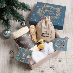Новогодний подарочный набор «Этель» Happy new year, полотенце, мочалка, расчёска