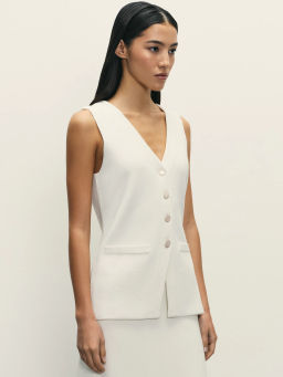 Вязаный жилет с вискозой в составе / Zarina  фото 4