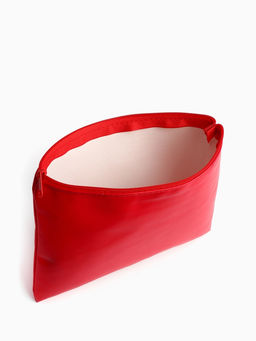 Цена за 2 шт. Косметичка на молнии плоская, однотонная, красная - Simaland фото 3