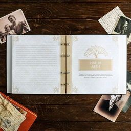 Родословная книга Семейная летопись, с деревянным элементом, 84 страницы, 24.5 х 23 х 4 см - Семейные традиции фото 3