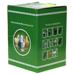 Ступка 200мл натуральный камень д10см h10,5см, с пестиком 4х13см Серый мрамор (Китай) - Домашняя мода фото 3