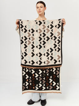 в составе ШЕРСТЬ и КАШЕМИР Большой, мягкий, теплый двусторонний палантин - Tantino фото 2