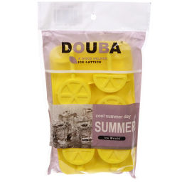 Цена за 5 шт. Форма для льда силиконовая "Дольки" 20*11,5см с палочками, цвета микс