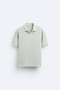 TEXTURED POLO SHIRT WITH RIBBED TRIMS - Zara фото 25