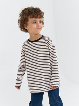 Лонгслив оверсайз Полоска Уголь - Bungly фото 8