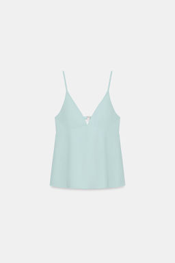 TOP TIRANTES PEPLUM / Azul agua - Zara фото 6