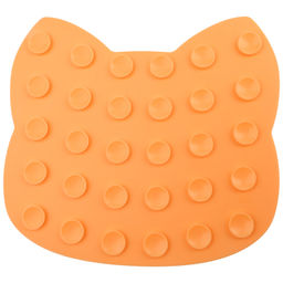 Коврик лизательный для животных силиконовый Кот, оранжевый, 180*165*8мм, Triol  фото 2