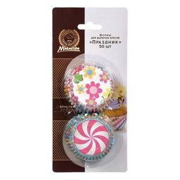 ///Набор бумажных форм для выпечки кексов "Фигурные","Праздник" 50шт арт. 17053,17052 MARMITON