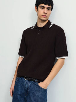 Джемпер поло фактурной вязки / Zarina