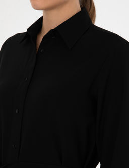 Siyah Comfort Fit Dokuma Elbise - Pierre cardin фото 6