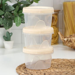 Набор банок для хранения продуктов «Фиджи», 3 шт., 700 мл, пластик, крышки МИКС