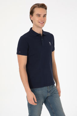 Erkek Lacivert Slim Fit Polo Yaka Basic Ti__rt - U.s. polo assn фото 3