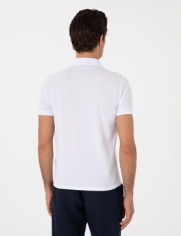 Beyaz Slim Fit %100 Pamuk Polo Yaka T-shirt - Cacharel фото 5