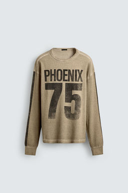 PRINTED WAFFLE-KNIT SWEATSHIRT - Zara фото 8