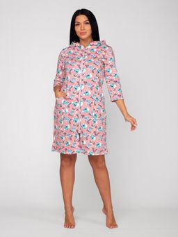 Халат женский футер начес на молнии УЮТ РОЗОВЫЙ - Domtrik фото 4