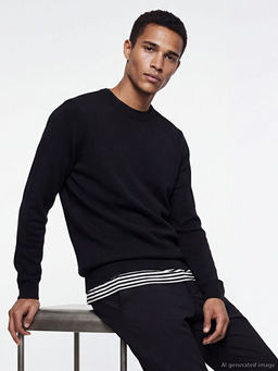 Bisiklet Yaka Erkek Triko Kazak