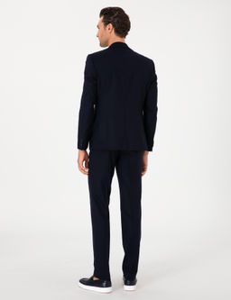 Lacivert Slim Fit Y_n Kar___ml_ Klasik Kuma_ Pantolon - Cacharel фото 4