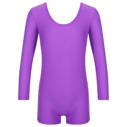 Купальник гимнастический Grace Dance, с шортами, с длинным рукавом, р. 42, цвет фиолетовый  фото 9