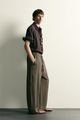 PANTAL?N CINTURA JOGGER ESTAMPADO / Marr?n - Zara фото 4
