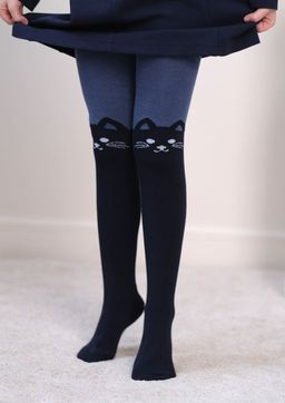 Кошка, колготки детские т.синий/98-104