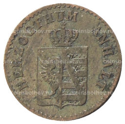 Монета 1 пфенниг 1862 года A Германские государства Ангальт-Бернбург