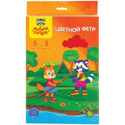 Цветной фетр Мульти-Пульти А4 5л. 5цв. (ФЦ5_18063)
