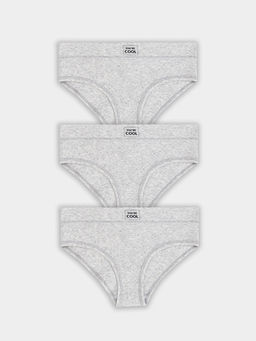 Трусы слипы женские серые в наборе, 3 шт