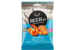 Цена за 5 шт. Beerka, гренки со вкусом жареной креветки, 60 г