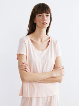 U Yaka Modal Kar???ml? Kad?n Pijama Tak?m?