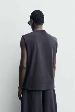 CAMISETA TANK RELAXED FIT ESTRUCTURA RIB / Azul - Zara фото 3