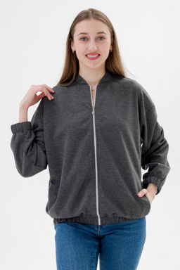 Бомбер из коттон фита антрацит - Амадэль фото 7