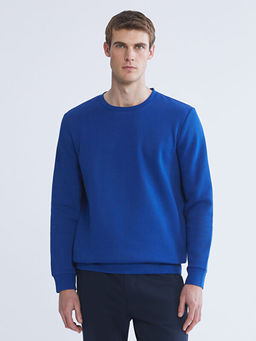 Bisiklet Yaka Erkek Kal?n Sweatshirt